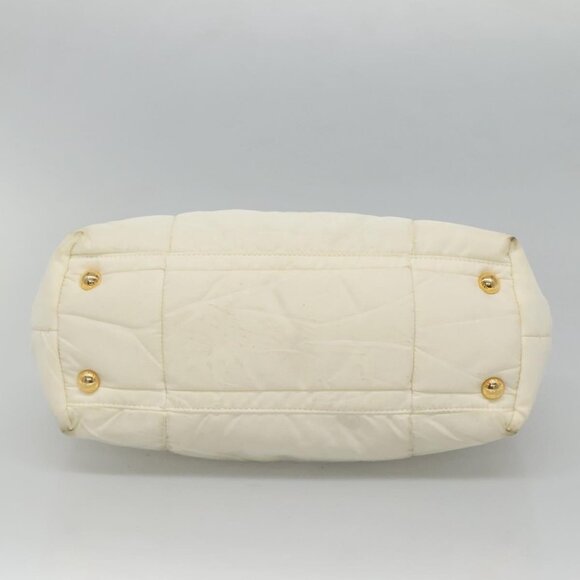 PRADA Hand Bag Nylon 2way Ivory Gold Auth 115040 - Picture 6 of 16